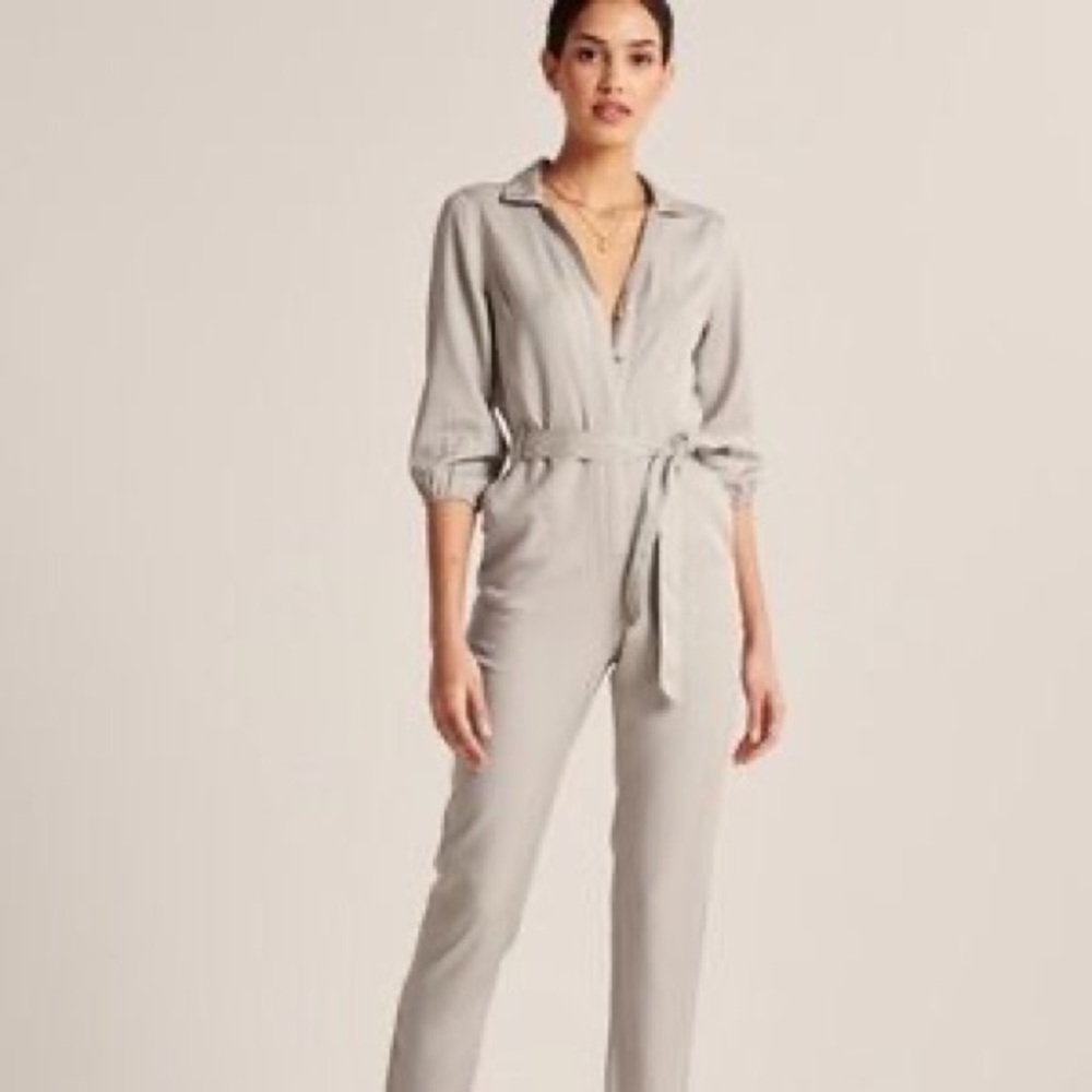 Abercrombie Jumpsuit, Tan/Cream, Size XL